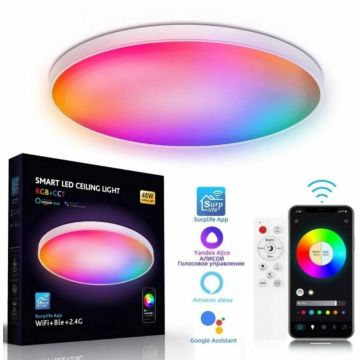 Потолочный RGB светильник,люстра WI-FI голосовое управление 24W