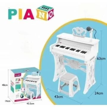 Детское пианино/синтезатор с микрофоном и стульчиком